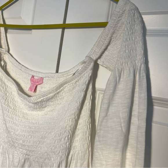 NEW Lilly Pulitzer Womens White Trina Beach Off the Shoulder Shift Dress Small - Picture 6 of 10